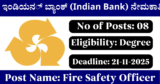 Indian Bank Recruitment 2025 – Apply Offline for 8 Fire Safety Officer Posts