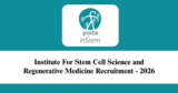 InStem Recruitment 2026 – Apply Online for 1 Project Scientist-II Post