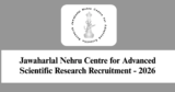 JNCASR Recruitment 2026 – Apply for 1 Junior Research Fellow Post