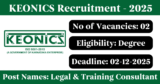 KEONICS Recruitment 2025 – Apply for 2 Consultant Posts
