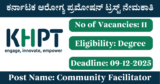 KHPT Recruitment 2025 – Apply Online for 11 Community Facilitator Posts