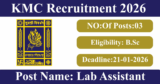 KMC Recruitment 2026 – Walk-in Interview for 3 Lab Assistant Posts