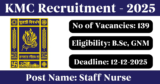 KMC Recruitment 2025 – Apply Online for 139 Staff Nurse Posts