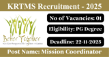 KRTMS Recruitment 2025 – Apply Online for 1 Mission Coordinator Post