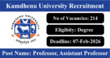 Kamdhenu University Recruitment 2026 – Apply Online/Offline for 214 Professor, Assistant Professor Posts
