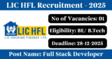 LIC HFL Recruitment 2025 – Apply Online for 1 Full Stack Developer Post