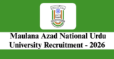 MANUU Recruitment 2026 – Apply Online/Offline for 13 Professor, Upper Division Clerk Posts