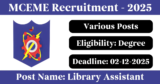 MCEME Recruitment 2025 – Walk-in Interview for Various Library Assistant Posts