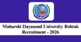 MDU Rohtak Recruitment 2026 – Apply for 1 Research Assistant Post