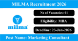 MILMA Recruitment 2026 – Apply Online for 1 Marketing Consultant Post