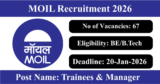 MOIL Recruitment 2026 – Apply Online for 67 Graduate and Management Trainees & Manager Posts