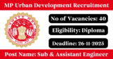 MP Urban Development Recruitment 2025