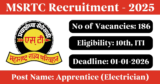 MSRTC Recruitment 2026 – Apply Online for 186 Apprentice Posts