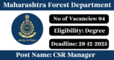 Maha Forest Recruitment 2025 – Apply Online for 4 CSR Manager Posts
