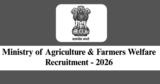 Ministry of Agriculture & Farmers Welfare Recruitment 2026