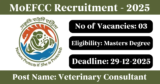 MoEFCC Recruitment 2025 – Apply Offline for 03 Veterinary Consultant Posts