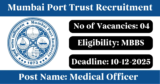 Mumbai Port Trust Recruitment 2025
