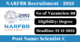 NARFBR Recruitment 2025 – Apply Online for 8 Scientist Posts