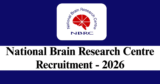 NBRC Recruitment 2026 – Apply Offline for 1 Project Research Scientist III Post