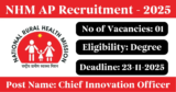 NHM AP Recruitment 2025 – Apply for 1 Chief Innovation Officer Post