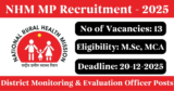 NHM MP Recruitment 2025 – Apply Online for 13 District Monitoring & Evaluation Officer Posts