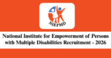 NIEPMD Recruitment 2026 – Apply Online for 1 Senior Consultant Post