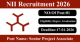 NII Recruitment 2026 – Apply for 1 Senior Project Associate Post