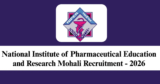 NIPER Mohali Recruitment 2026 – Apply Offline for 1 Research Associate-I Post