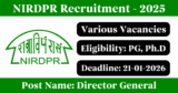NIRDPR Recruitment 2026 – Apply Offline for Various Director General Posts