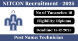 NITCON Recruitment 2025 – Apply for 10 Technician Posts