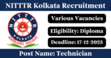 NITTTR Kolkata Recruitment 2025 – Apply Online for Various Technician Posts
