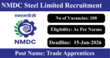 NMDC Steel Limited Recruitment 2026