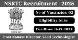NSRTC Recruitment 2025 – Apply Offline for 2 Director, Seed Technologist Posts