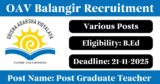 OAV Balangir Recruitment 2025 – Walk-in Interview for Various PGT Posts