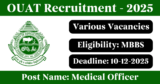OUAT Recruitment 2025 – Apply Offline for Various Medical Officer Posts