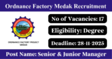 Ordnance Factory Medak Recruitment 2025