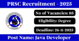 PRSC Recruitment 2025 – Apply Offline for 5 Developer Posts
