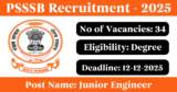 PSSSB Recruitment 2025 – Apply Online for 34 Junior Engineer Posts