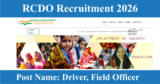 RCDO Recruitment 2026 – Apply Online for 3012 Driver, Field Officer Posts