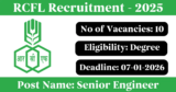 RCFL Recruitment 2026 – Apply Online for 10 Manager, Senior Engineer Posts