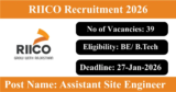 RIICO Recruitment 2026 – Apply Online for 39 Assistant Site Engineer Posts