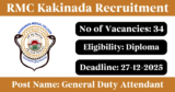 RMC Kakinada Recruitment 2025 – Apply Offline for 34 General Duty Attendant Posts