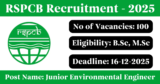 RSPCB Recruitment 2025 – Apply Online for 100 Junior Environmental Engineer Posts
