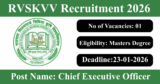 RVSKVV Recruitment 2026 – Apply Offline for 1 Chief Executive Officer Post