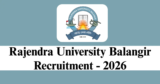 Rajendra University Balangir Recruitment 2026