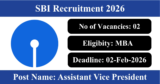 SBI Recruitment 2026 – Apply Online for 02 Assistant Vice President Posts