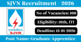 SJVN Recruitment 2026 – Apply Online for 100 Apprentice Posts