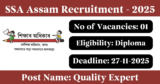SSA Assam Recruitment 2025 – Apply Online for 1 Quality Expert Post
