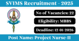 SVIMS Recruitment 2026 – Apply Offline for 22 Nurse Posts