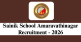 Sainik School Amaravathinagar Recruitment 2026